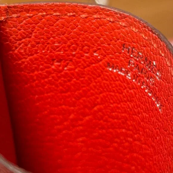 Hermes Chevre Mysore Diabolo Card Holder Case Rouge Tomate - Picture 4 of 6